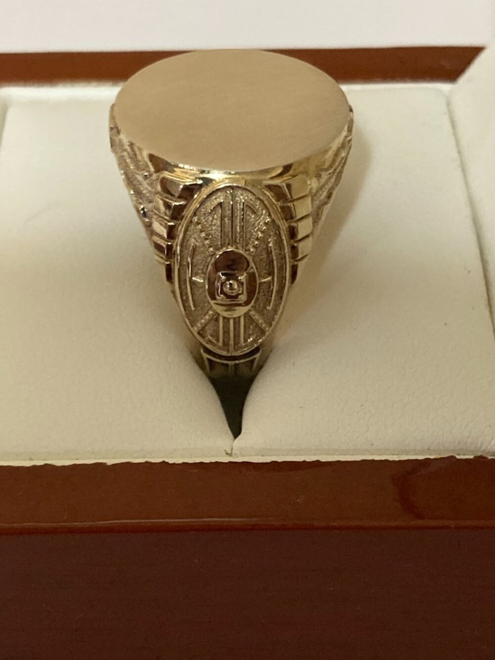 Men's Signet Ring Sie 12.25 Silver Accent Gold Plated - Picture 6 of 8